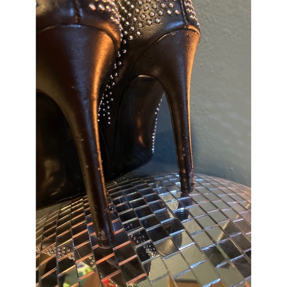 Zara Studded Black Spike Heel Ankle Boots - Picture 5 of 5